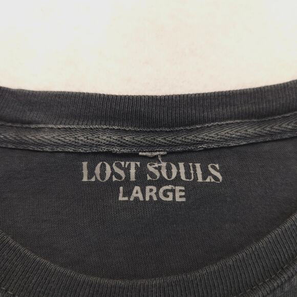 Lost Souls Revenge Trucking Company Crew Neck Graphic T Shirt Mens Size L Black - Picture 3 of 9